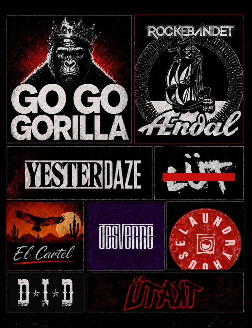 Hove Rock 2026 lineup-plakat: 9 band fordelt over 2 dager 12. og 13. juni.